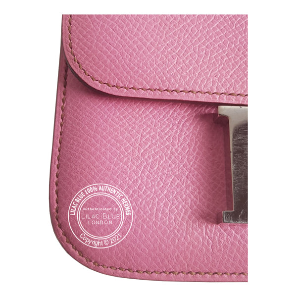 Hermès Constance 14cm Micro Bubblegum Pink Epsom PHW - Preloved