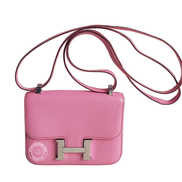 Hermès Constance 14cm Micro Bubblegum Pink Epsom PHW - Preloved