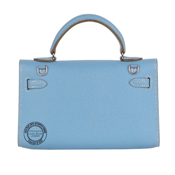 Hermès Kelly 15cm Celeste Micro Epsom PHW - Preloved