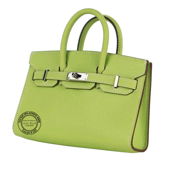 Hermès Birkin 15cm Kiwi Micro Epsom PHW - Preloved