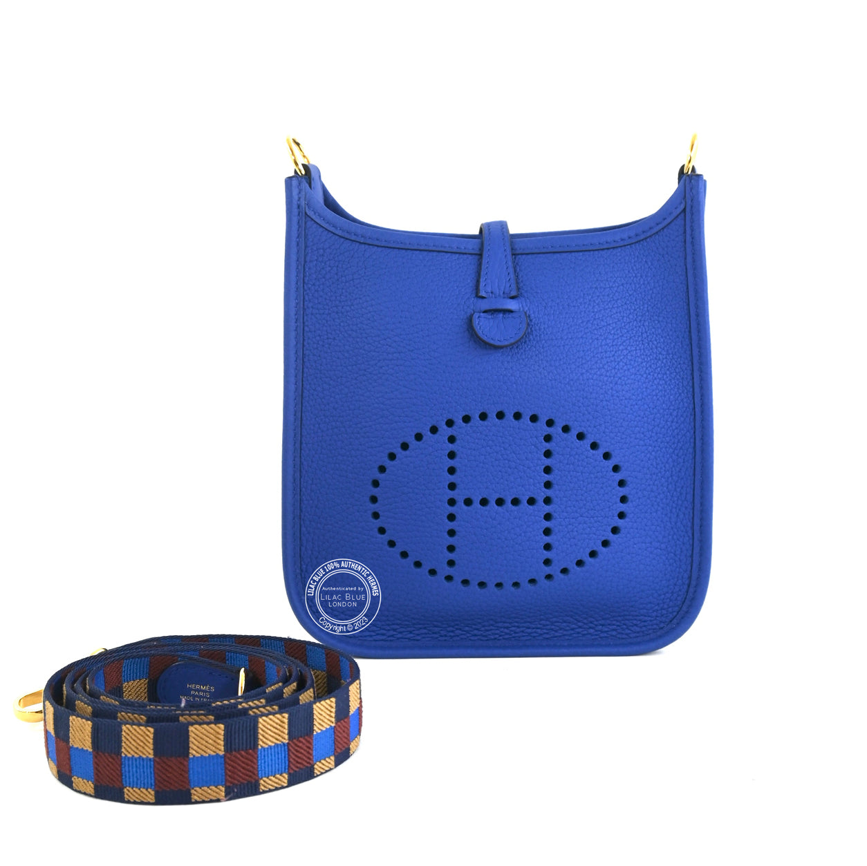Hermes Evelyne 16cm Bleu Royal Mini Clemence GHW
