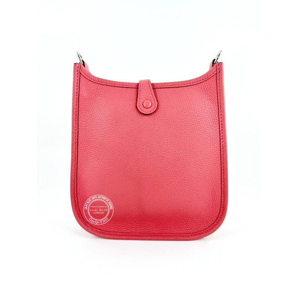 Hermès Evelyne 16cm Rouge Pivoine Mini Clemence PHW