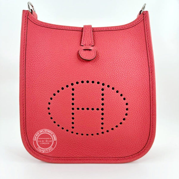 Hermès Evelyne 16cm Rouge Pivoine Mini Clemence PHW