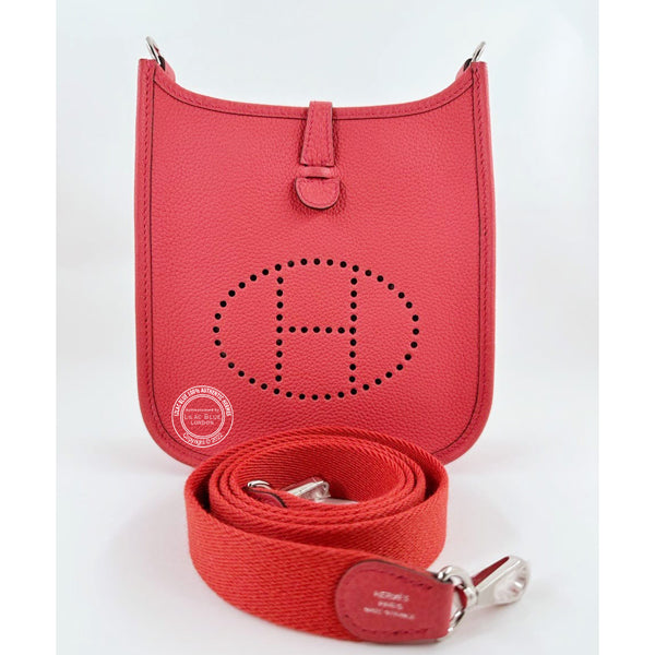 Hermès Evelyne 16cm Rouge Pivoine Mini Clemence PHW