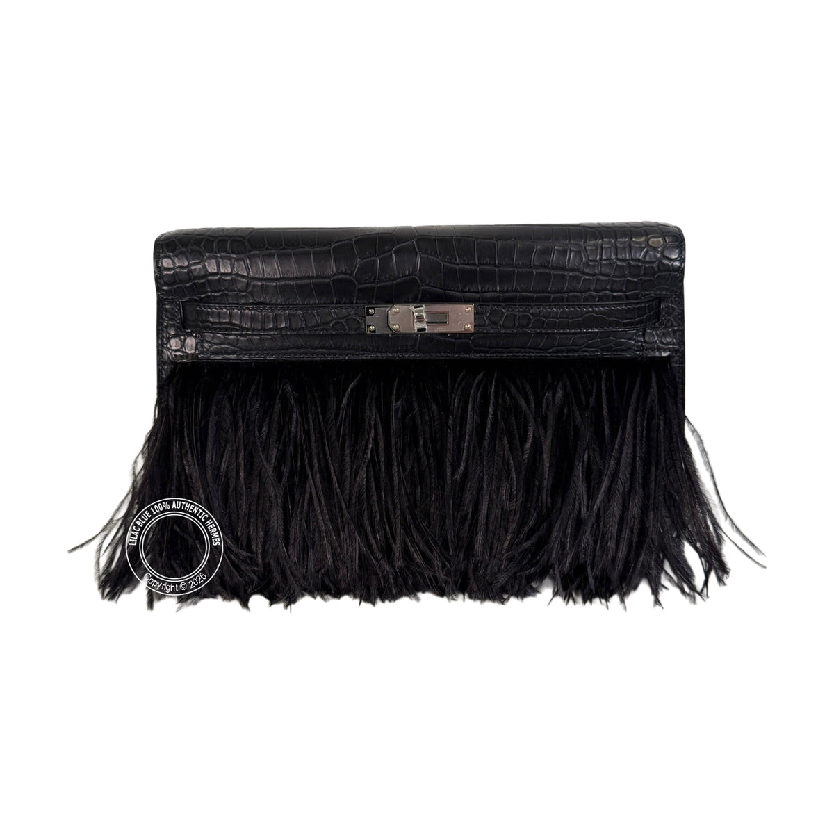 Kelly Elan Foile Black Matte Porosus Palladium Hardware