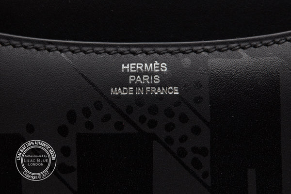 Hermès Constance 18cm Black "Imprime" Sombrero Black Hardware