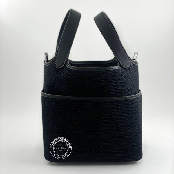 Hermès Picotin 18cm Black Cargo Toile/Swift PHW