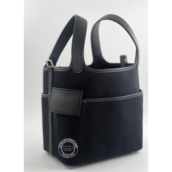 Hermès Picotin 18cm Black Cargo Toile/Swift PHW