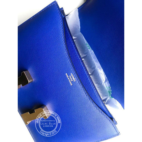 Hermès Constance 18cm Bleu Electrique Swift GHW