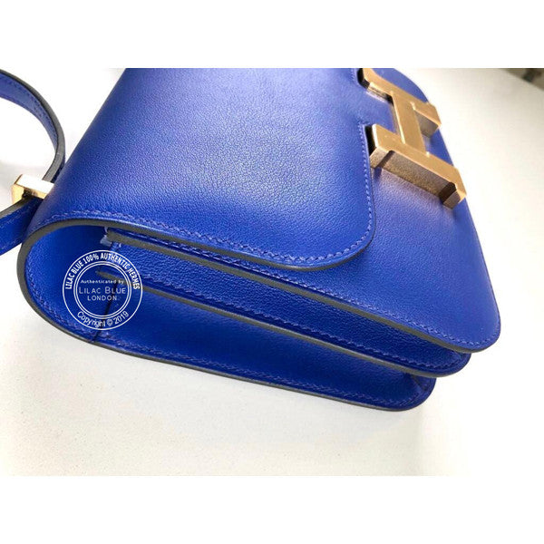 Hermès Constance 18cm Bleu Electrique Swift GHW