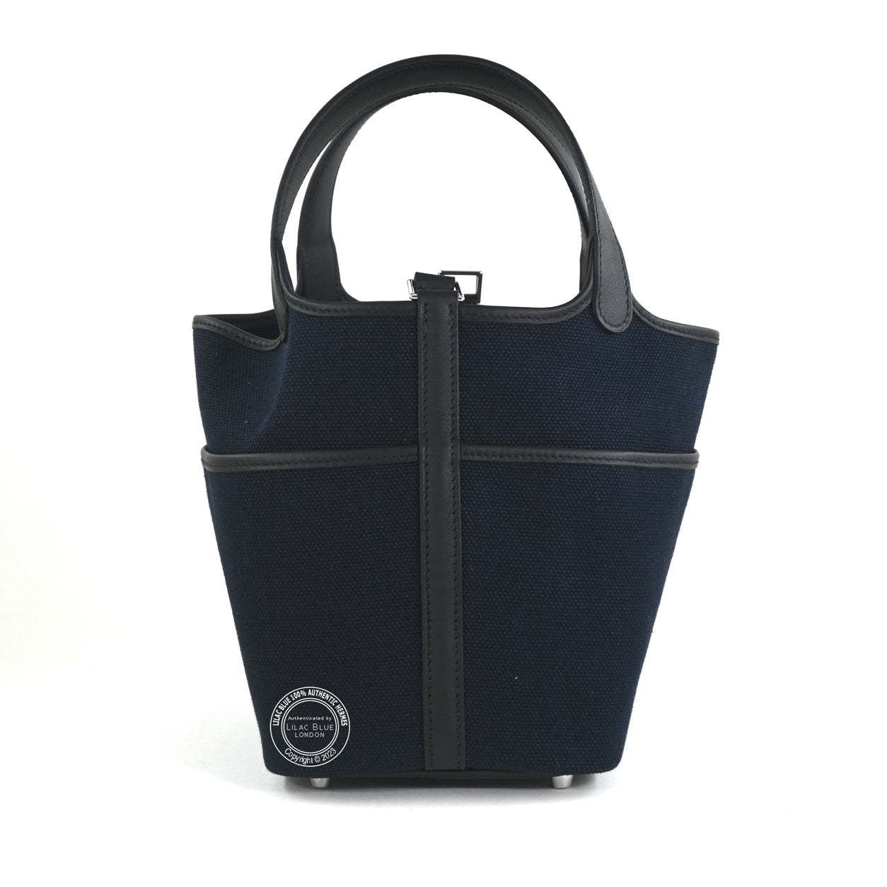 Hermès Picotin 18cm Bleu Marine/Black Cargo Toile/Swift PHW