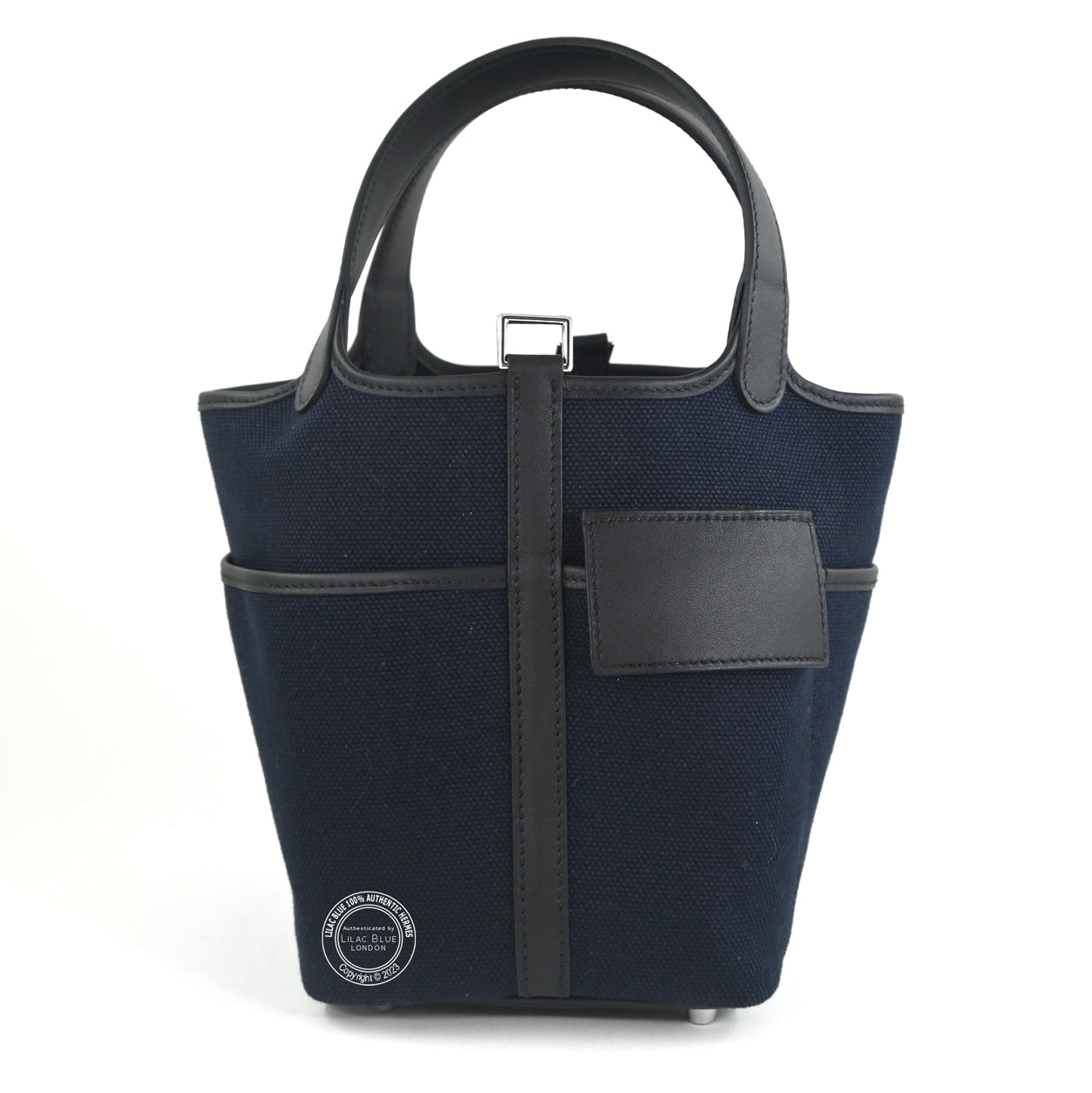 Hermès Picotin 18cm Bleu Marine/Black Cargo Toile/Swift PHW