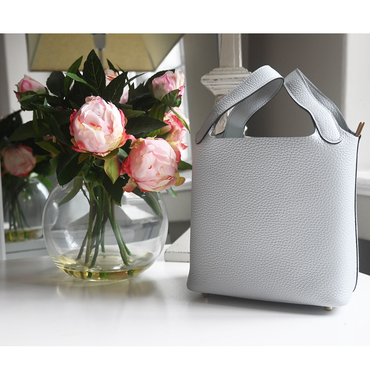 Hermès Picotin 18cm Bleu Pale Clemence GHW