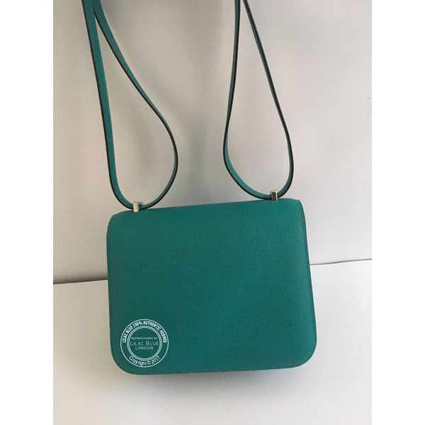Hermès Constance 18cm Bleu Paon/Menthe Epsom PHW