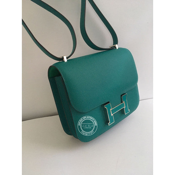 Hermès Constance 18cm Bleu Paon/Menthe Epsom PHW
