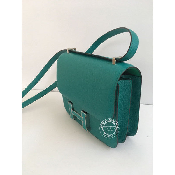 Hermès Constance 18cm Bleu Paon/Menthe Epsom PHW
