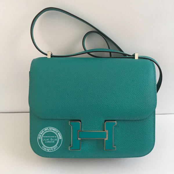 Hermès Constance 18cm Bleu Paon/Menthe Epsom PHW