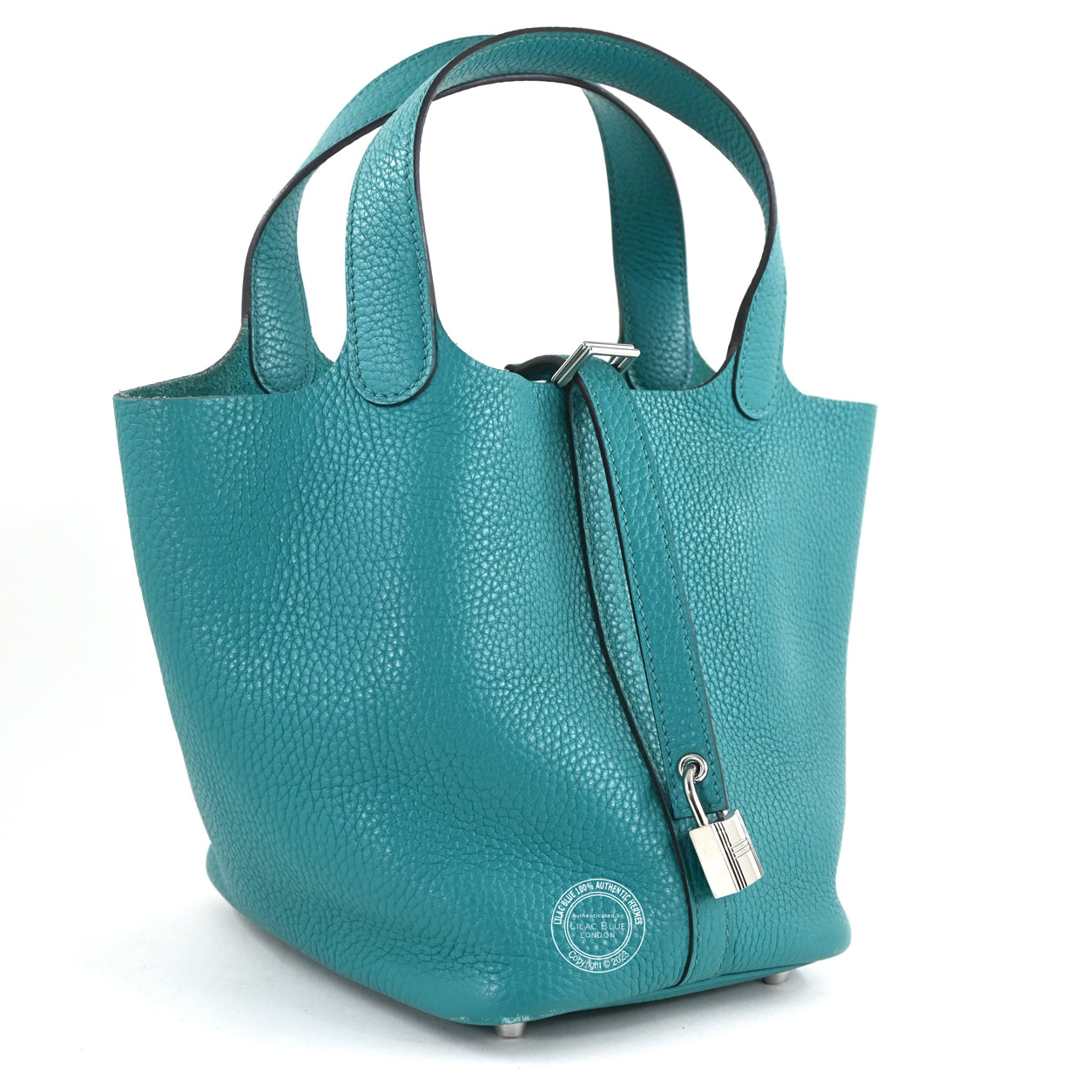 Hermès Picotin 18cm Bleu Paon Clemence PHW - Preloved