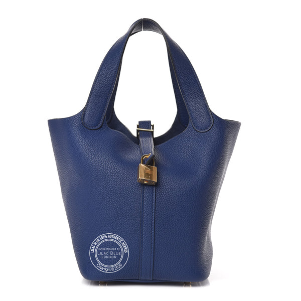 Hermès Picotin 18cm Bleu Saphir Maurice GHW