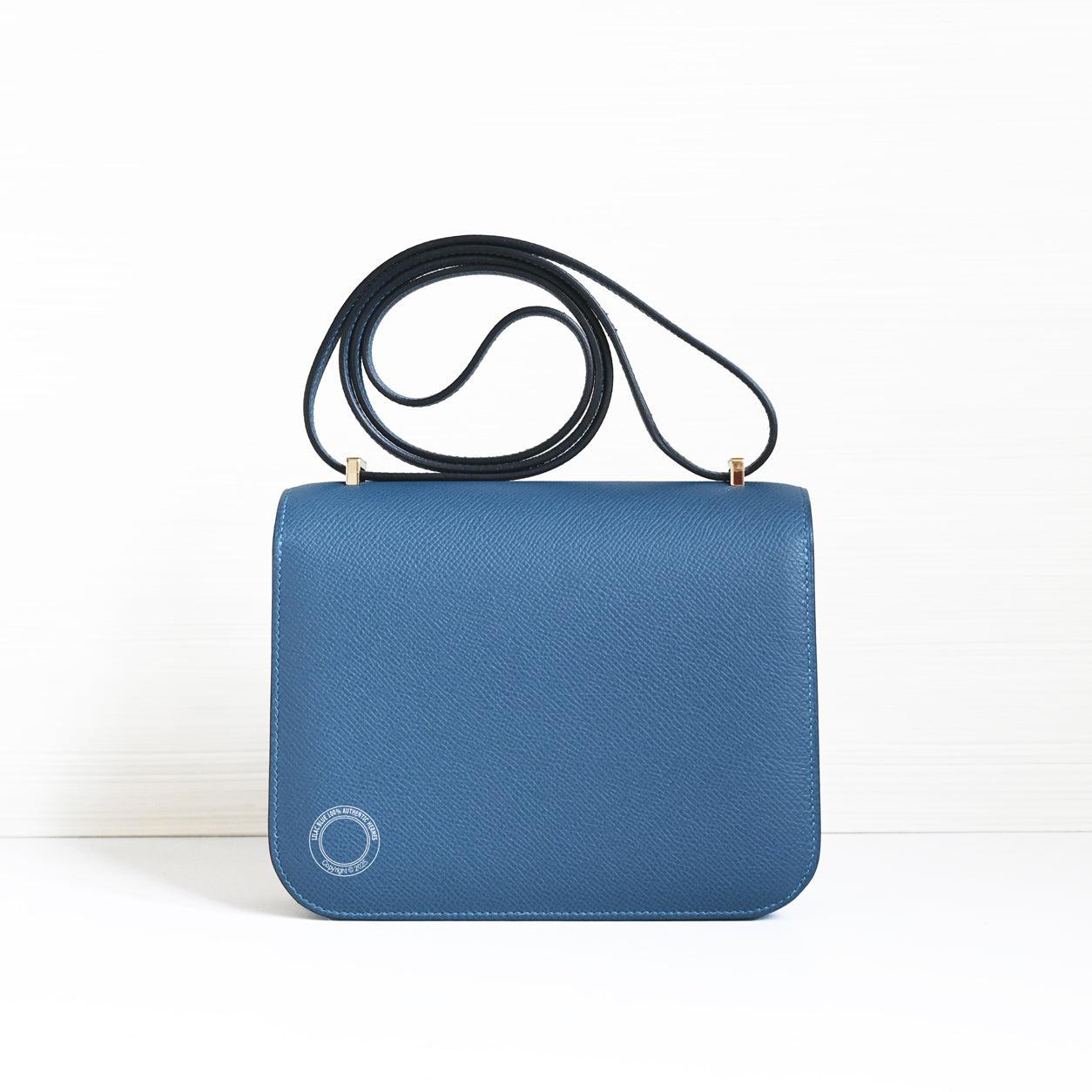Hermes Constance 18cm Bleu Thalassa Epsom GHW