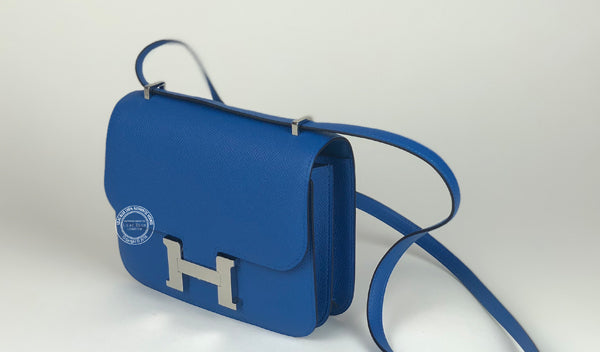 Hermès Constance 18cm Bleu Zellige Epsom PHW