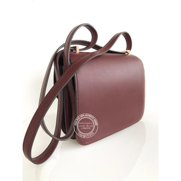 Hermès Constance 18cm Bordeaux Swift RGHW