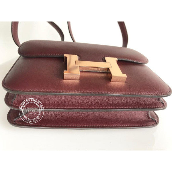 Hermès Constance 18cm Bordeaux Swift RGHW