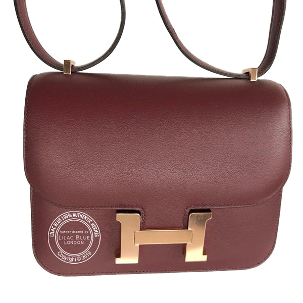 Hermès Constance 18cm Bordeaux Swift RGHW