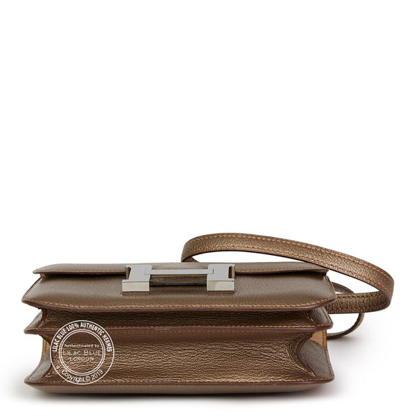 Hermès Constance Metallic Bronze Chevre Ruthenium - Preloved