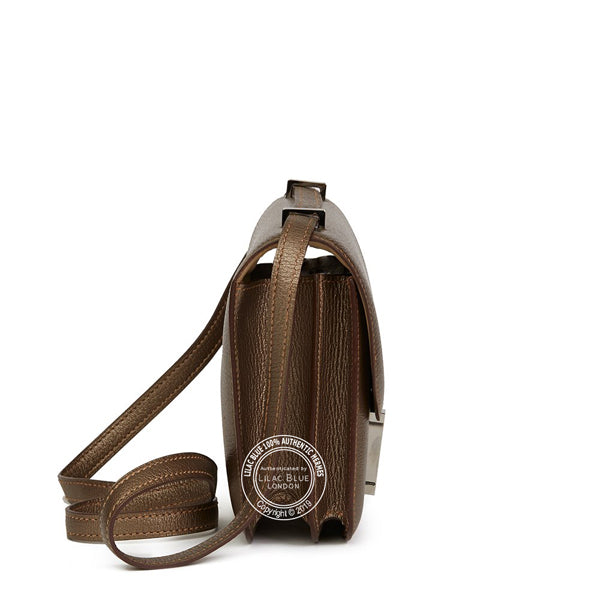Hermès Constance Metallic Bronze Chevre Ruthenium - Preloved