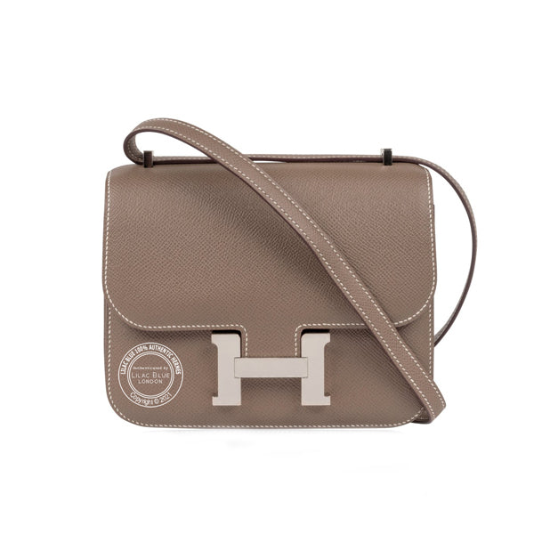 Hermès Constance 18cm Etoupe Epsom PHW