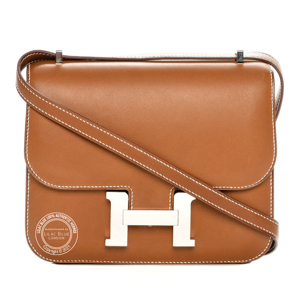 Hermès Constance 18cm Fauve Barenia PHW