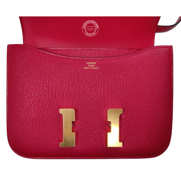 Hermès Constance 18cm Framboise Chevre GHW
