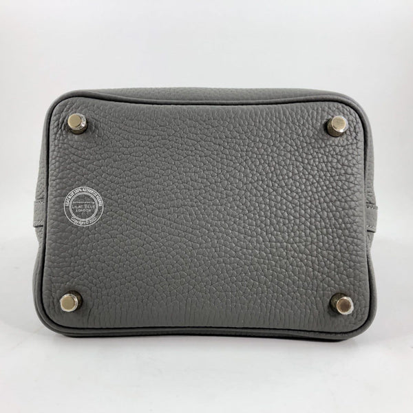 Hermes Picotin 18cm Gris Meyer Clemence GHW
