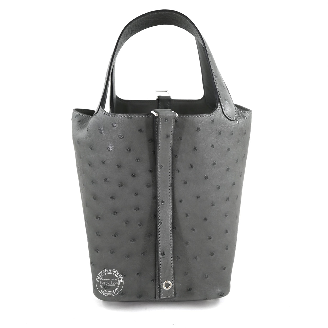 Hermès Picotin 18cm Gris Meyer Ostrich PHW