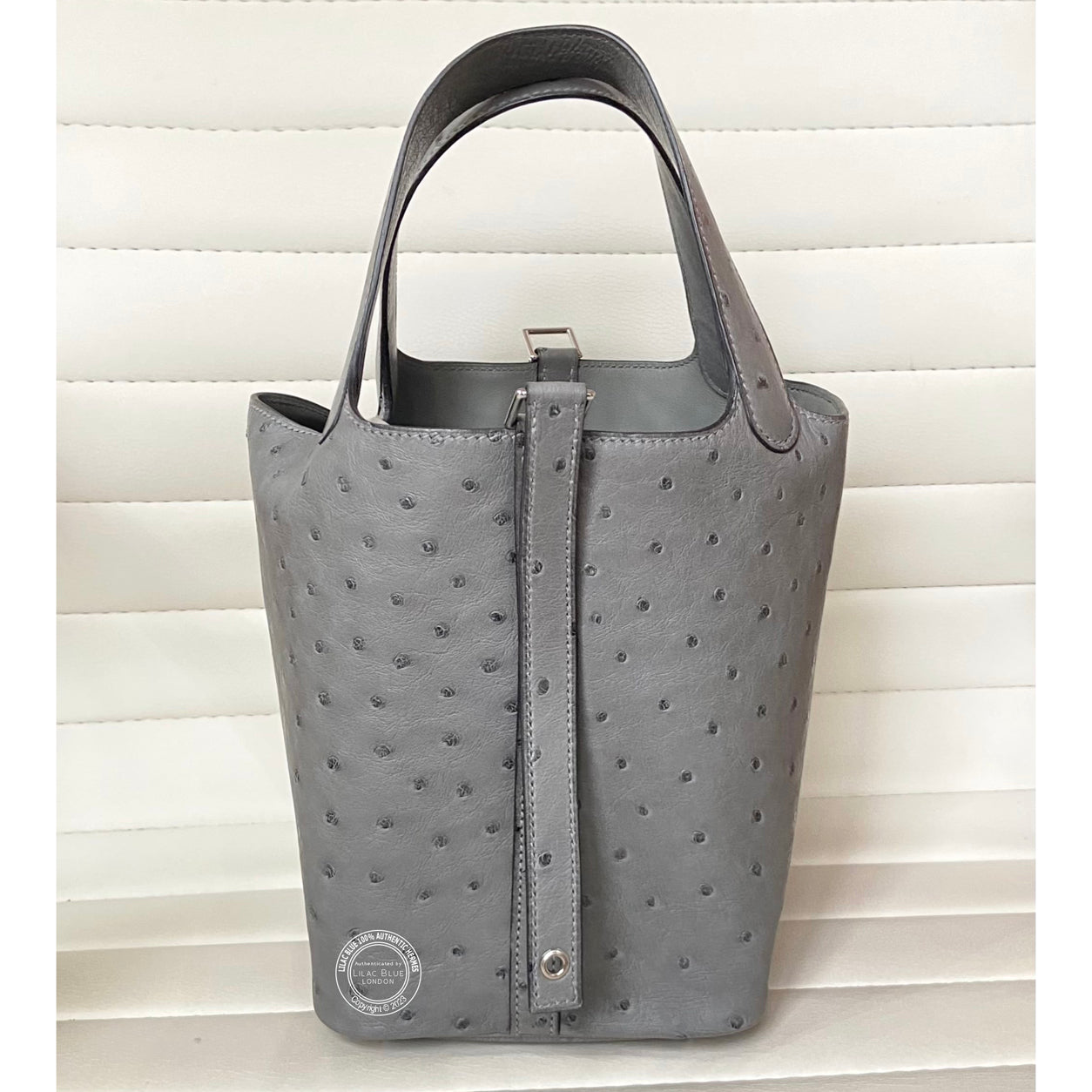 Hermès Picotin 18cm Gris Meyer Ostrich PHW