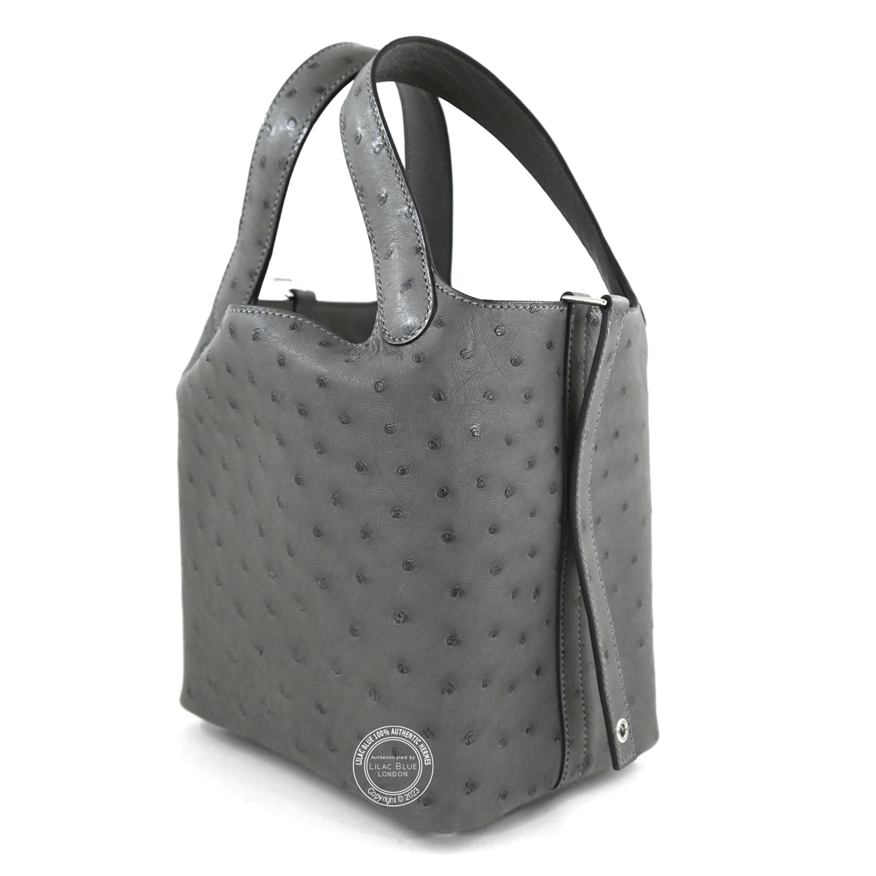 Hermès Picotin 18cm Gris Meyer Ostrich PHW