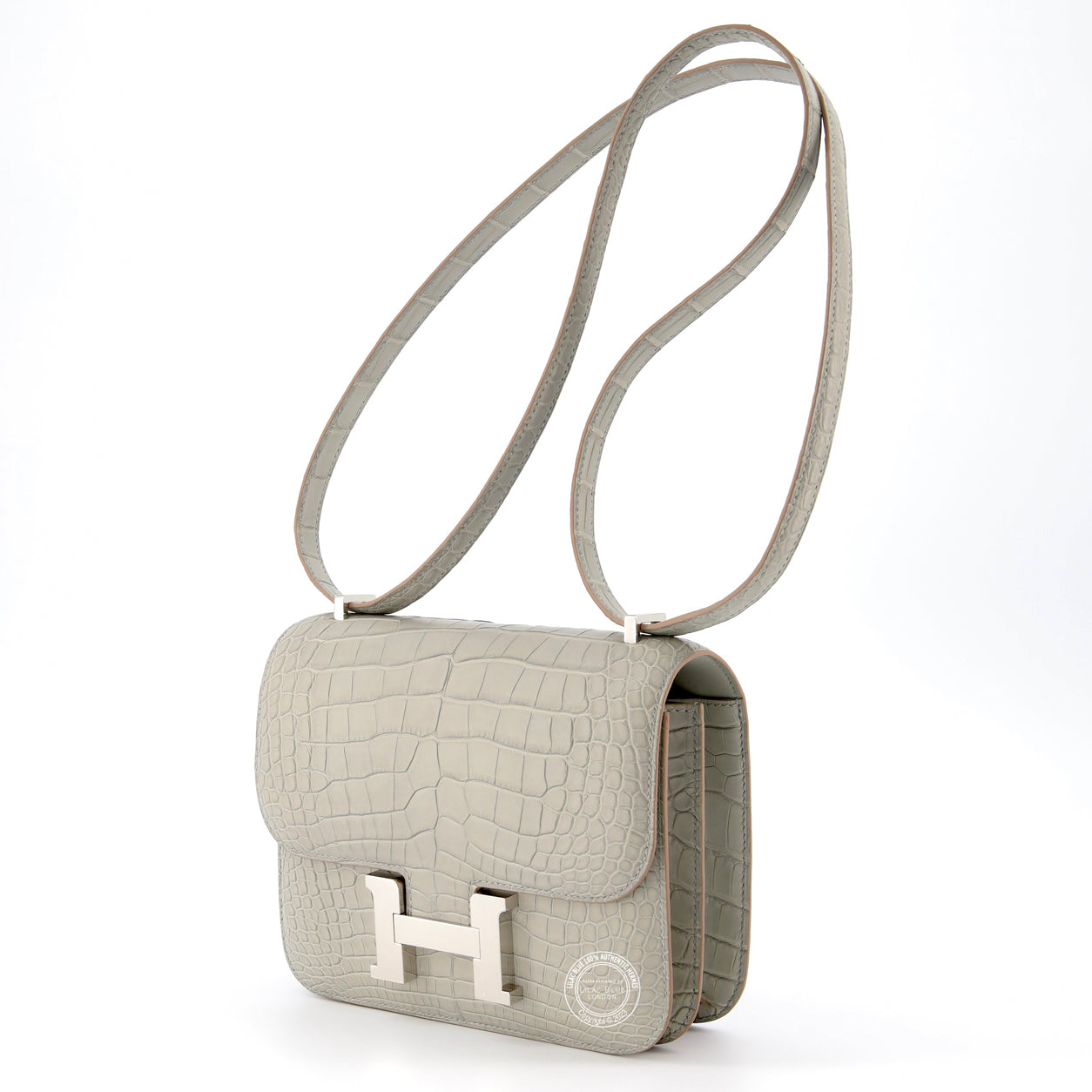 Hermès Constance 18cm Gris Perle Matte Alligator PHW