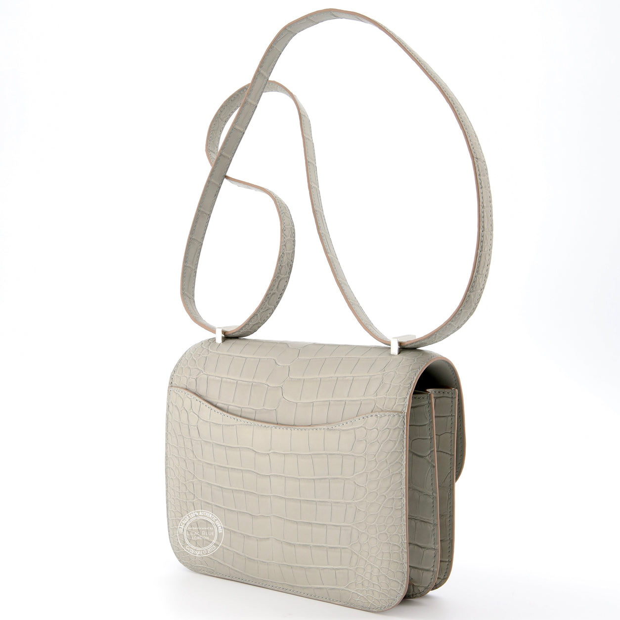 Hermès Constance 18cm Gris Perle Matte Alligator PHW