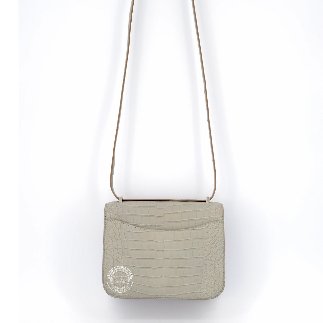 Hermès Constance 18cm Gris Perle Matte Alligator PHW