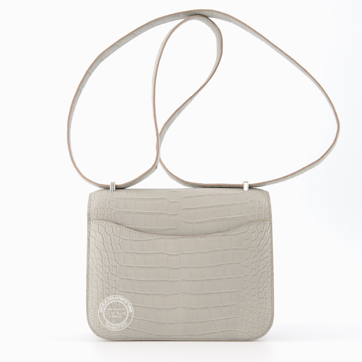Hermès Constance 18cm Gris Perle Matte Alligator PHW