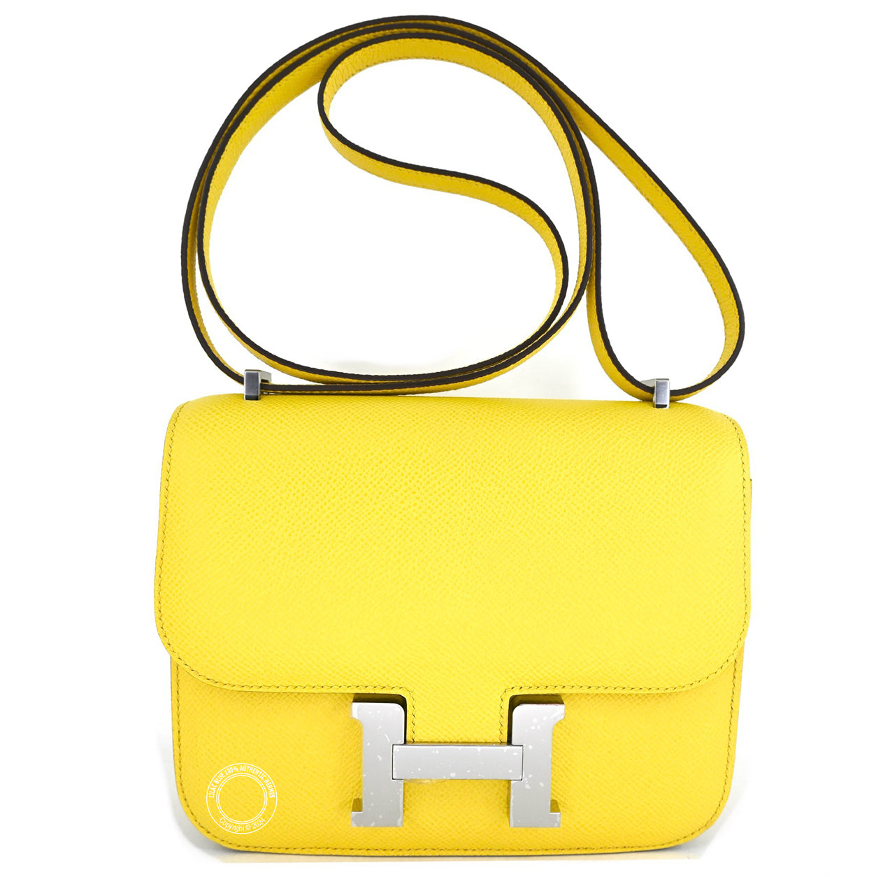 Hermès Constance 18cm Jaune Citron Epsom PHW