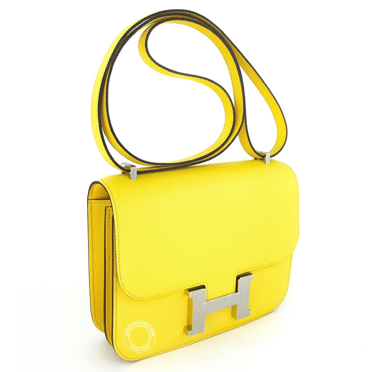 Hermès Constance 18cm Jaune Citron Epsom PHW