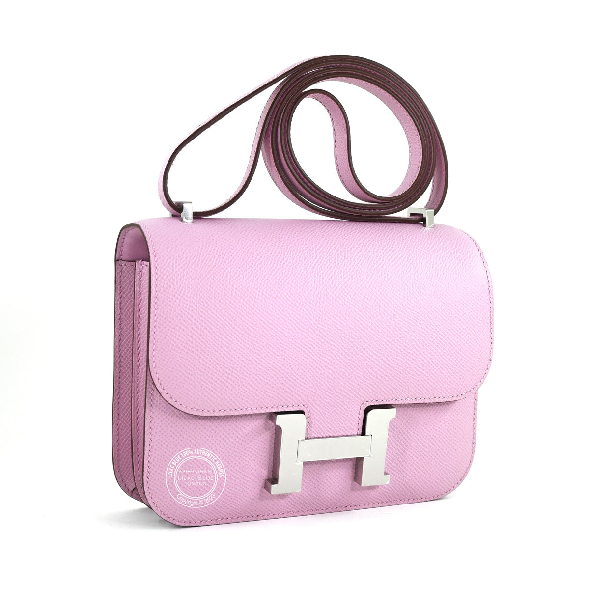 Hermes Constance 18cm Mauve Sylvestre Epsom PHW