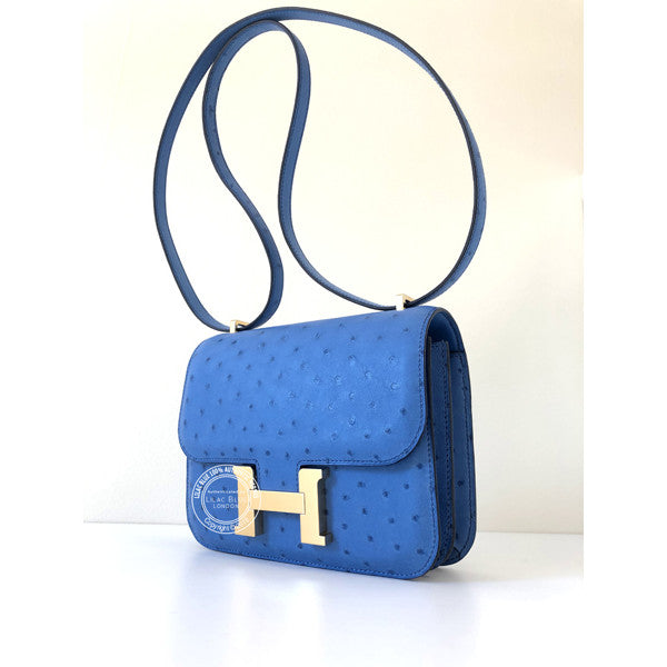Hermès Constance 18cm Mykonos Ostrich GHW
