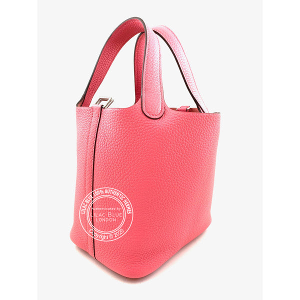 Hermès Picotin 18cm Rose Azalee Clemence PHW