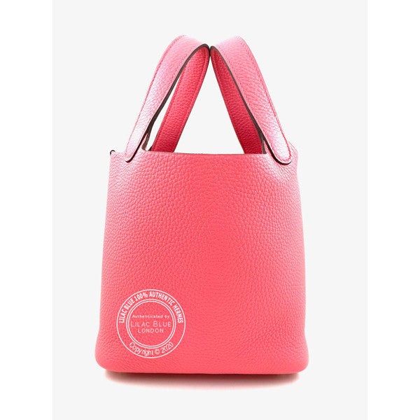 Hermès Picotin 18cm Rose Azalee Clemence PHW