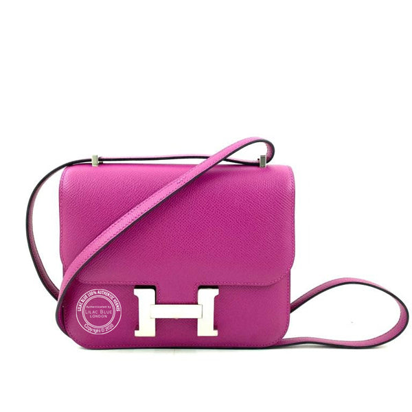 Hermès Constance 18cm Rose Pourpre Epsom PHW