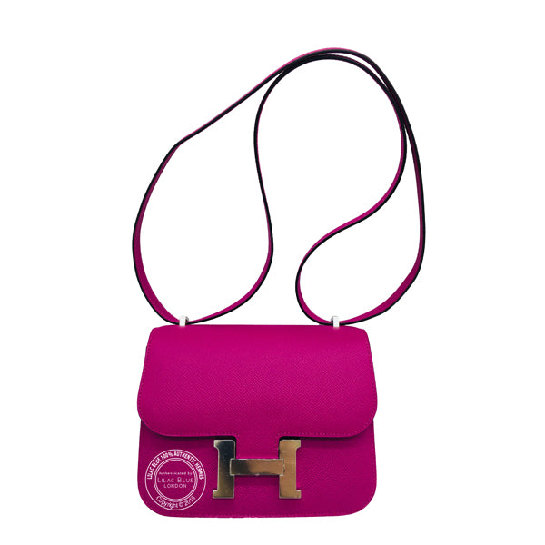 Hermès Constance 18cm Rose Pourpre Epsom PHW