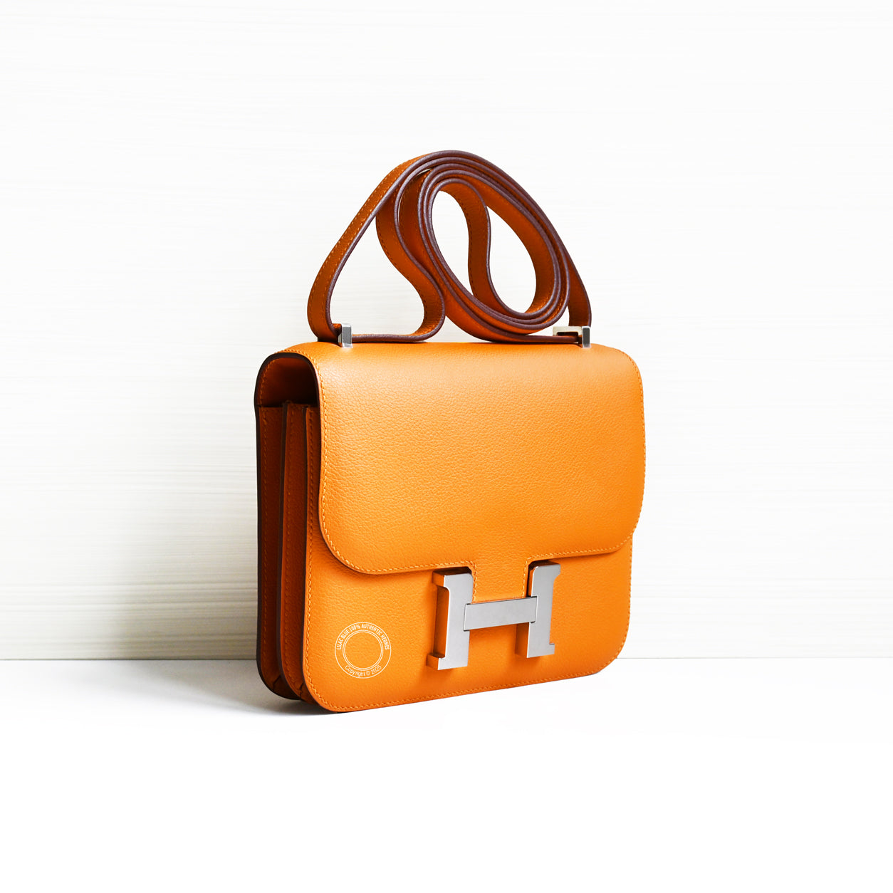Hermes Constance 18cm Tangerine Verso Epsom PHW - Preloved